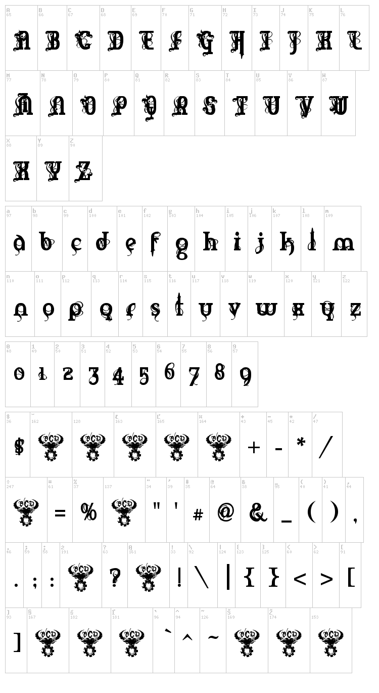 Marquis De Sade font map